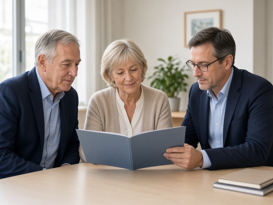 Adviser discussing inheritance planning with a couple